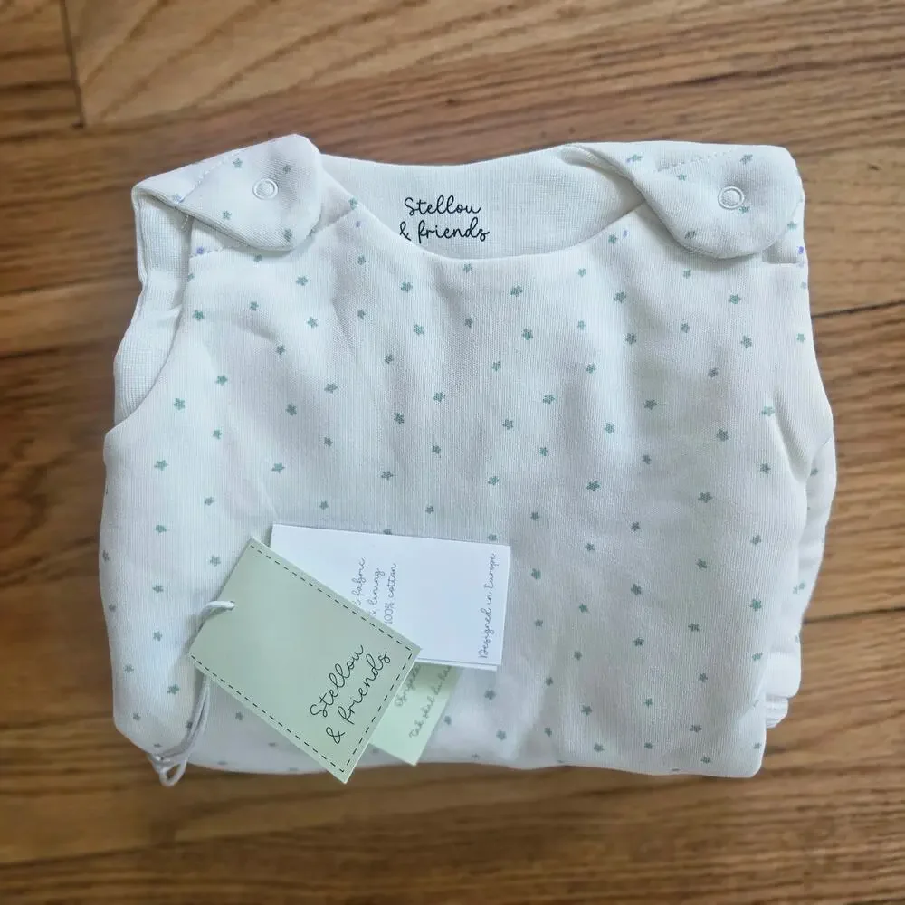NWT Stellou & Friends 100% Cotton Star Swaddle Sleep Sack Babies OSFM   Neutral
